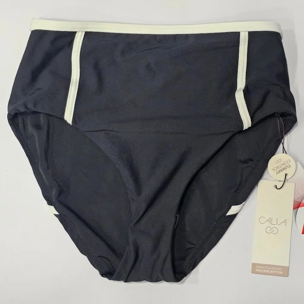 Calia Tipped High Rise Bikini Swim Bottoms - Picture 5 of 8